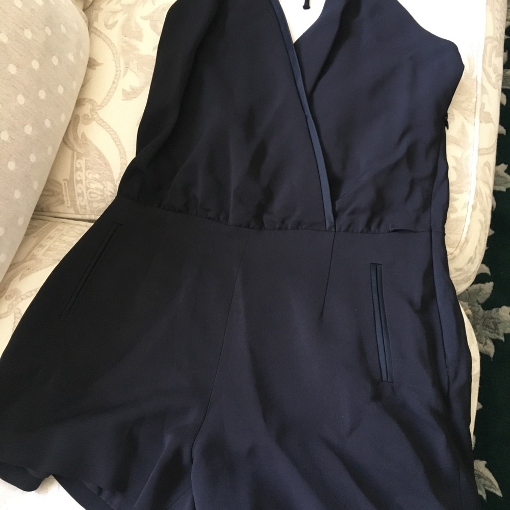 NWT Crepe Halter Tap Shorts Jumpsuit